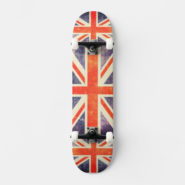 Skateboard Drapeau Union Jack vintage (Recto)