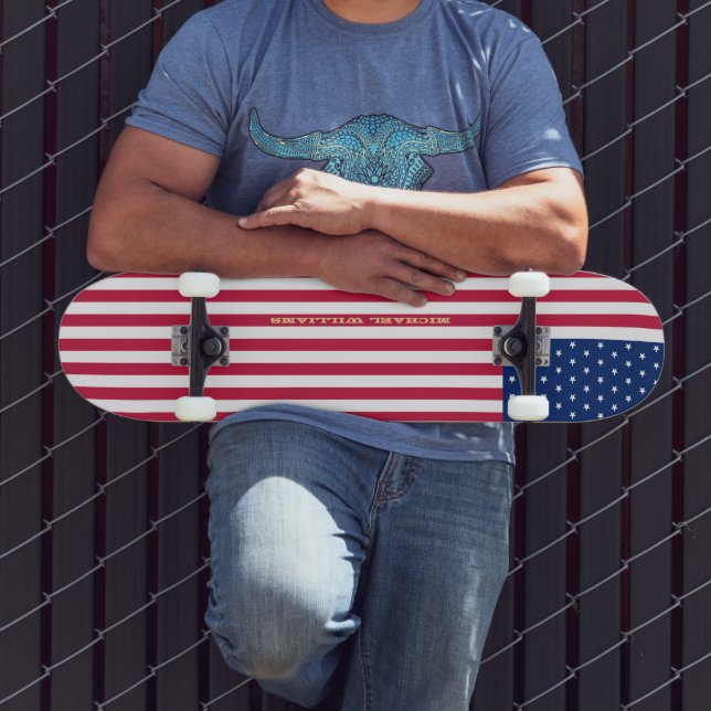 Skateboard Drapeau USA Gold Monogramme Patriotique Patinage a (Extérieur 3)