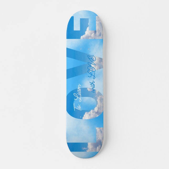Skateboard Dreamy Sky LOVE Typography Romantic (Devant)