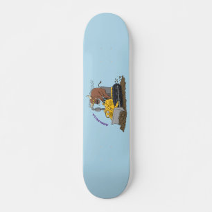 Skateboard Drôle bulldozer de conduite de taureaux