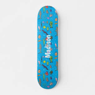Skateboard Drôle des créatures marines dessin motif