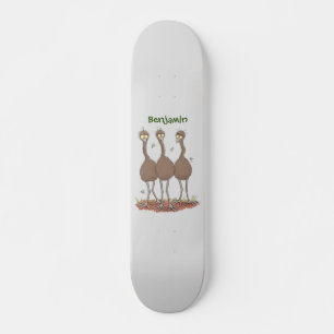 Skateboard Drôle dessin animé du trio australien emu
