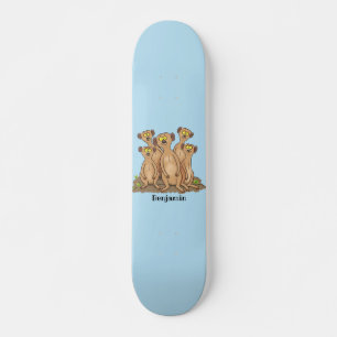 Skateboard Drôle dessin de la famille meerkat