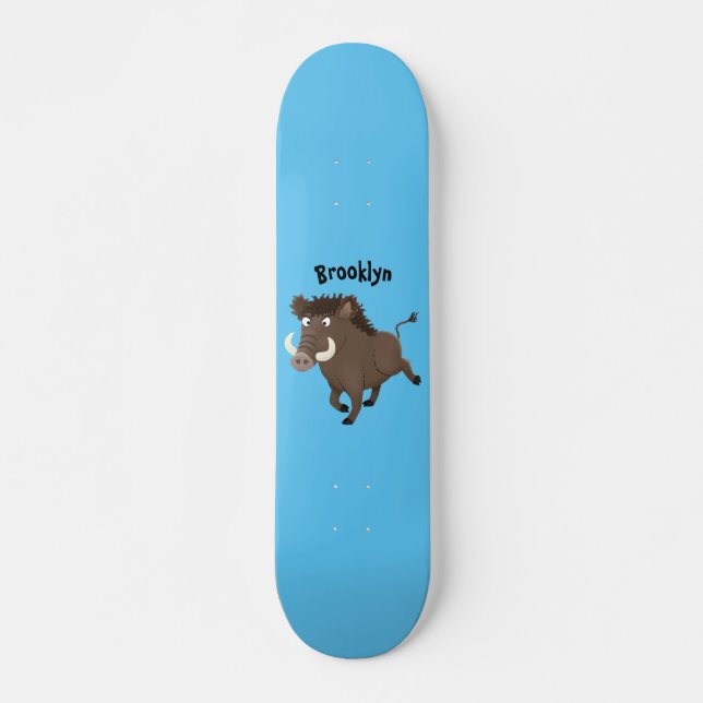 Skateboard Drôle dessin humoristique de rasoir de sanglier (Devant)