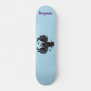 Skateboard Drôle fou corbeau dessin animé de corbeau de corne