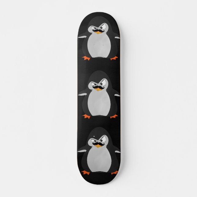 Skateboard Drôle mignon noir gris orange vif (Devant)