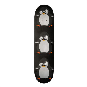 Skateboard Drôle mignon noir gris orange vif