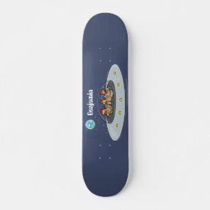 Skateboard Drôle poule dans l'espace dessin animé