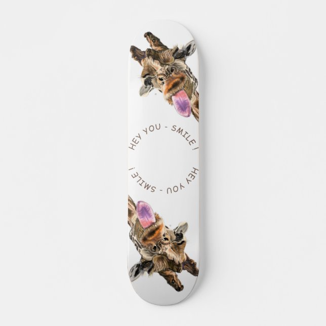 Skateboard Drôle Tongue Giraffe Out et Wink Jouant - Amusant  (Devant)