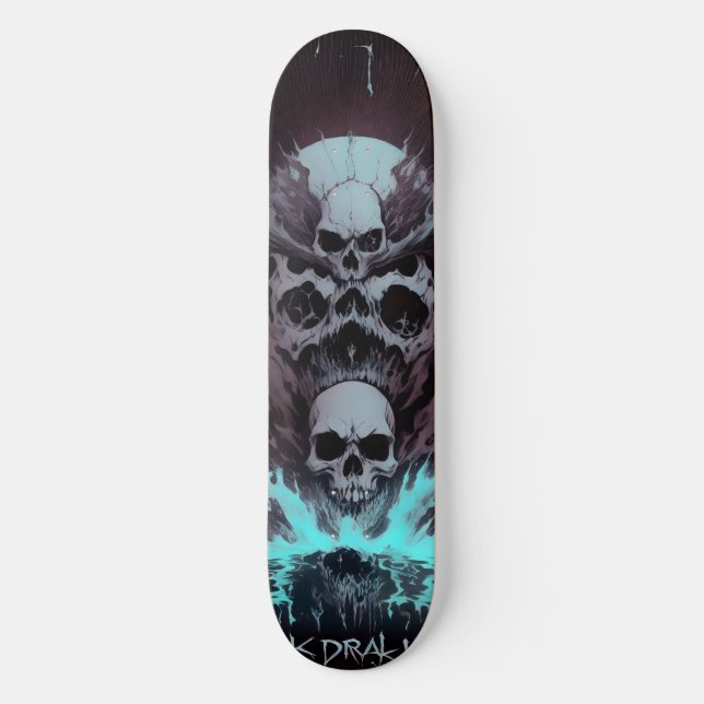 Skateboard Eau crâne foncée 2 (Recto)