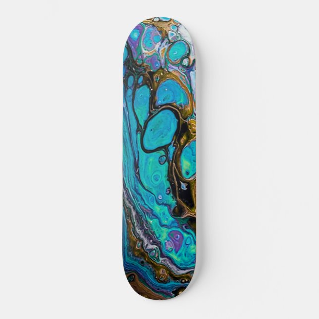 Skateboard Eau et pierres de la rivière Turquoise Art abstrai (Recto)