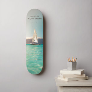 Skateboard Eau tropicale, voilier, rêve