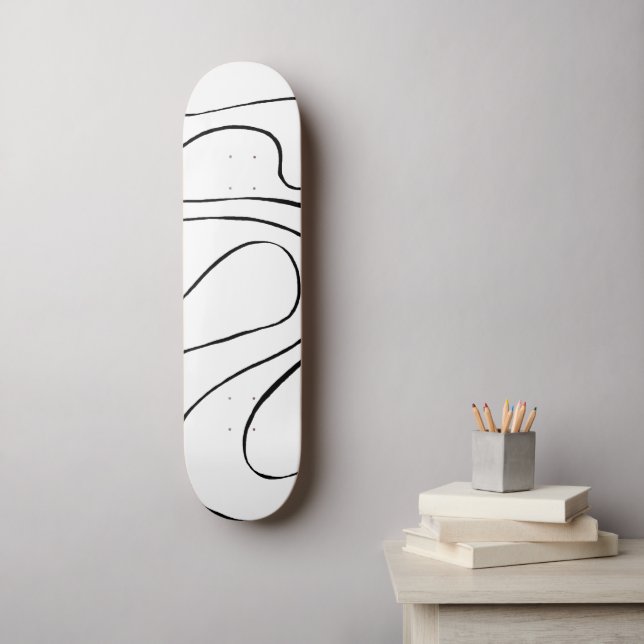 Skateboard Ebb et flux 2 - Noir et blanc (Art mural)