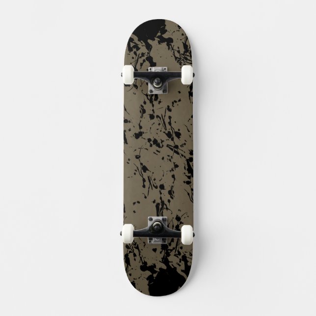 Skateboard Éclat noir et goutte (Recto)