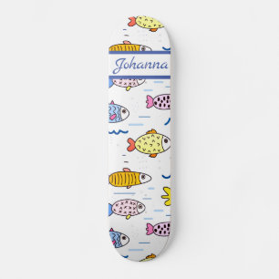 Skateboard École colorée de poisson