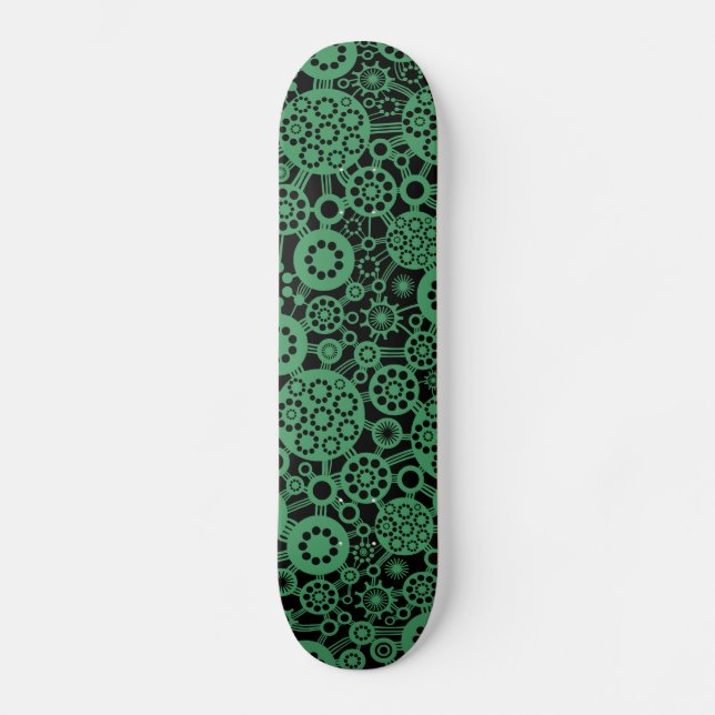 Skateboard Écosystème - Vert de l'armée sur noir (Recto)