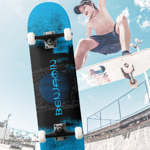 Skateboard Électrique Turquoise Grunge Urbain Jupiter