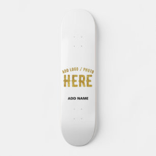 SKATEBOARD ÉLÉGANT BLANC MODERNE PERSONNALISABLE MARQUE VÉRIF