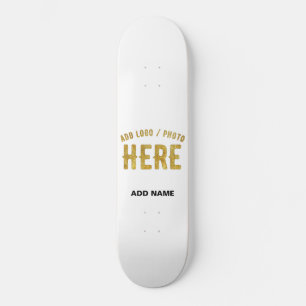 SKATEBOARD ÉLÉGANT BLANC PERSONNALISABLE MODERNE MARQUE VÉRIF