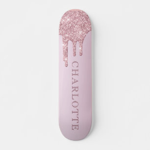 Skateboard Elégant Rose Gold Parties scintillant gouttes Pers