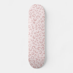 Skateboard Élégant Rose Parties scintillant d'or Leopard Po
