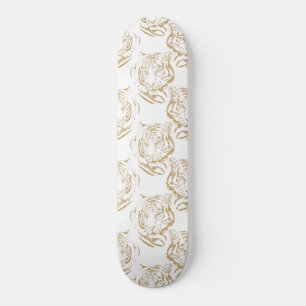 Skateboard Elégant tigre de Parties scintillant d'or Imprime
