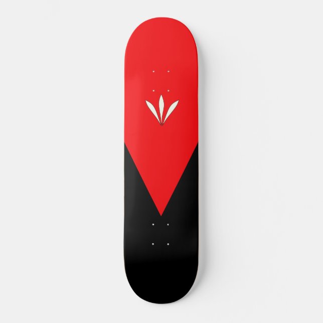 Skateboard Elégant triangle noir et rouge (Recto)