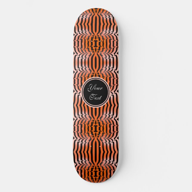 Skateboard Elégante esthétique Peau de tigre orange et noir (Recto)