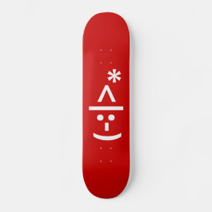 Skateboard Elfe de Noël Emoticon Xmas ASCII Texte Art