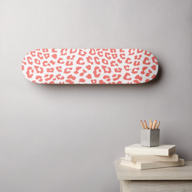 Skateboard Empreinte de léopard de corail (Art mural (Horz))
