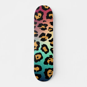 Skateboard Empreinte de léopard moderne
