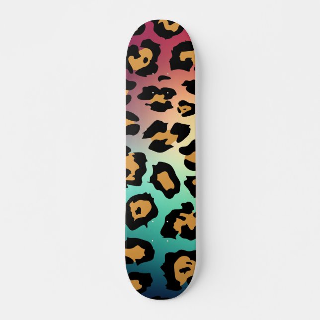 Skateboard Empreinte de léopard moderne (Devant)