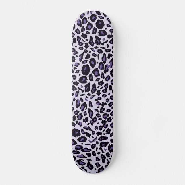 Skateboard Empreinte de léopard pourpre (Recto)