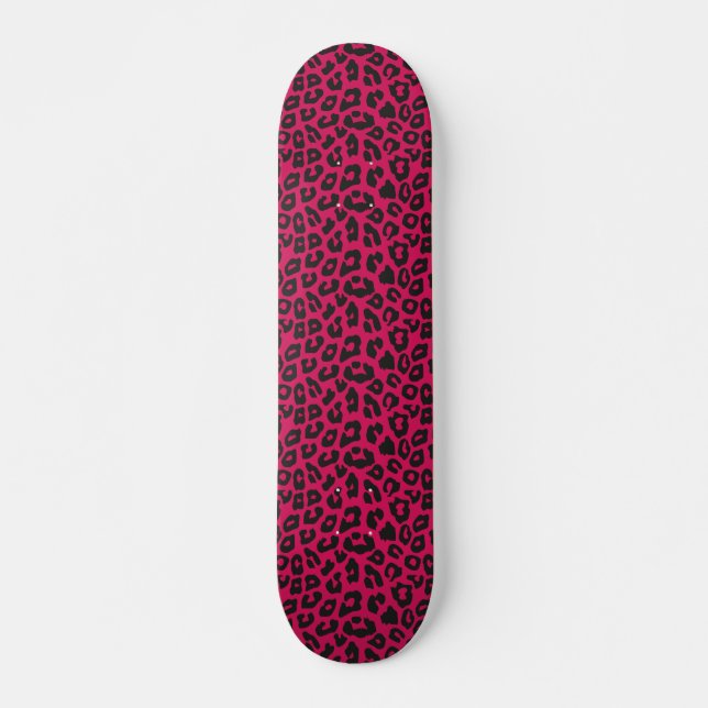 Skateboard empreinte de léopard rose (Devant)