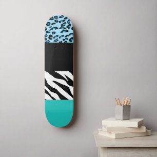 Skateboard Empreinte de léopard, Zebra Print, Poster de anima