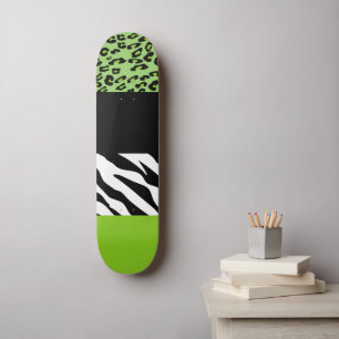 Skateboard Empreinte de léopard, Zebra Print, Poster de anima