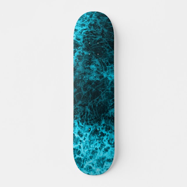 Skateboard Empreinte de marbre bleu Patinage (Devant)