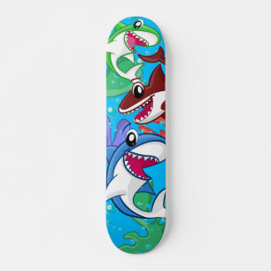 Skateboard Enfants Sea Life Shark Cartoon Blue Ocean Fish