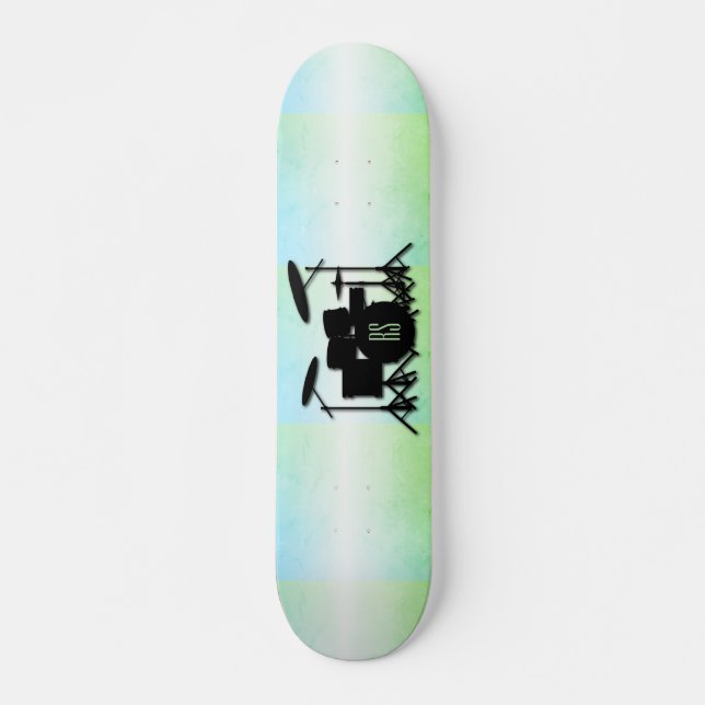 Skateboard Ensemble de tambour monogramme vert (Devant)