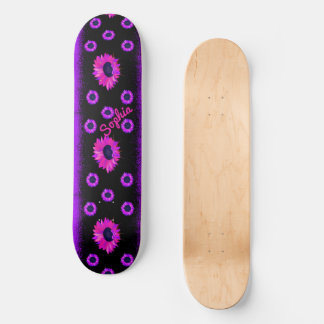 Skateboard Épersion de tournesol violet personnalisée