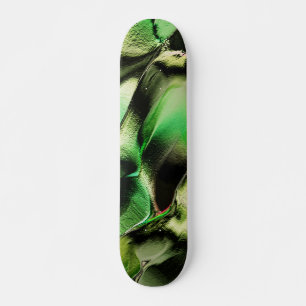Skateboard Esculpido de metal opaco, em verde e tom de creme