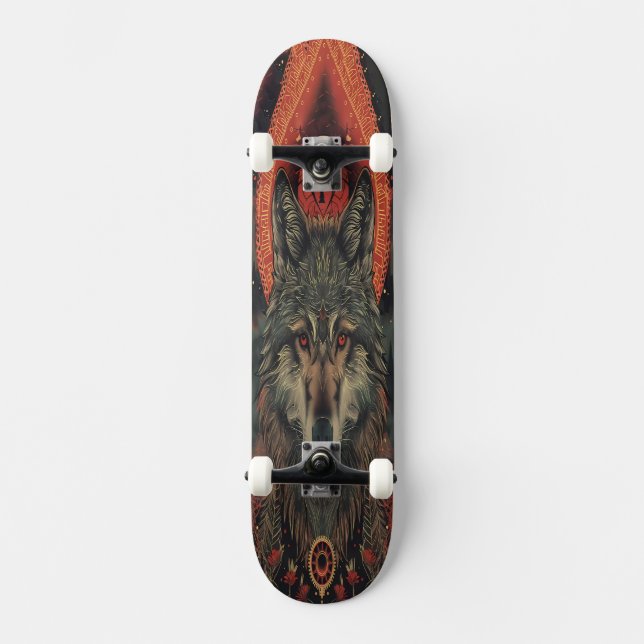 Skateboard Esoteric Spirit Wolf | Mystical Totem Geometric (Recto)