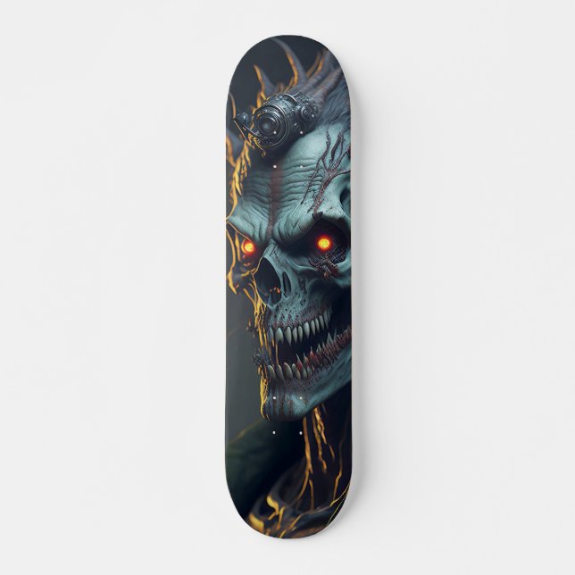 Skateboard Esquelético rostro de monstruo sombi (Devant)