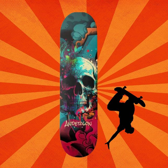 skateboard est amusant Graffiti crâne (Original and best online Zazzle skateboard shop- Urban Warrior)