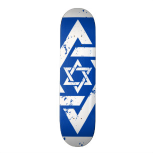 Skateboard Étoile de David blanche grunge