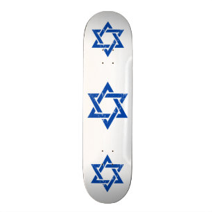 Skateboard Étoile de David bleue grunge