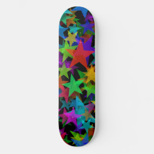 Skateboard Étoiles arc-en-ciel cool groovy