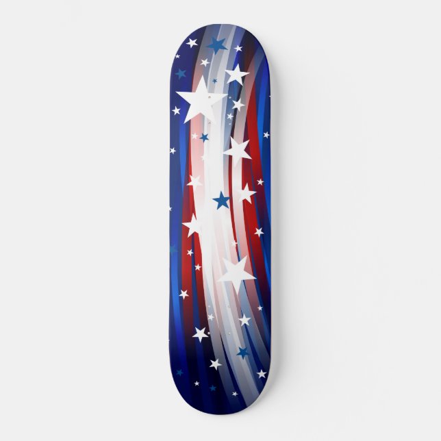 Skateboard Étoiles et rayures Rouge Blanc Bleu | 4 JUILLET (Recto)