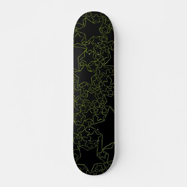 Skateboard Étoiles, Étoiles, Étoiles - Vert citron (Devant)
