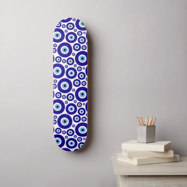 Skateboard Evil Eye Pattern, Greek Eye, Turkish Eye, Nazar (Art mural)